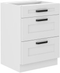 Spodní skříňka Luna 60 D 3S BB - Premium Box Barva korpusu: Bílá, Barva dvířek: Clay Grey