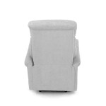 Polohovací křeslo s elektrickým ovládáním, potah stříbrná látka