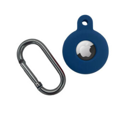 Pouzdro Silicone Case s karabinou pro Apple AirTag blue