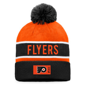 Fanatics Pánská Zimní Čepice Philadelphia Flyers Authentic Pro Game & Train Cuffed Pom Knit Black-Dark Orange