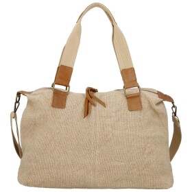 Stylová textilní kabelka na rameno Sofie, tmavě béžová