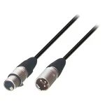 Tasker Repro kabel XLR 3pin (M) - XLR 3pin (F) černý / Audio kabel / 3 m / OFC stíněný (300786 BLACK)