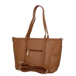 Trendy dámská koženková kabelka na rameno Felicia, hnědá