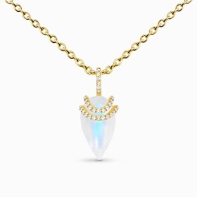 Royal Fashion náhrdelník 14k zlato Vermeil GU-DR23099N-YELLOWGOLD-MOONSTONE-TOPAZ