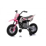 Mamido Dětská elektrická motorka Cross Pantone 361C růžová