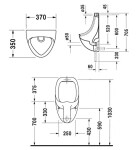 DURAVIT - Urinals Pisoár, zadní přívod, WonderGliss, bílá 08473700001