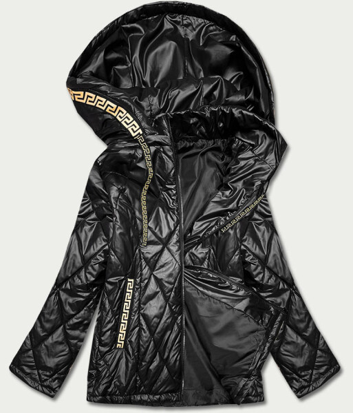 Černá dámská bunda ozdobným lemováním (B8097-1) odcienie czerni