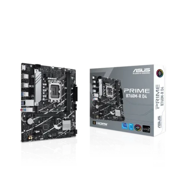 ASUS PRIME B760M-R D4 / B760 / LGA 1700 / 2x DDR4 / PCIEx16 / 1x 2.5GLAN / mATX (90MB1HA0-M0EAY0)