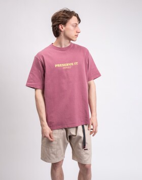 Tričko Gramicci Footprints Tee Pigment Dyed RED PIGMENT