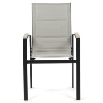 Židle zahradní béžový textilen, hliník, černá barva