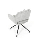 Židle jídelní, krémová látka, noha černý kov, otočný mechanismus 360°