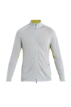 ICEBREAKER Mens ZoneKnit LS Zip, Ether/Bio Lime velikost: M