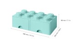 LEGO úložný box šuplíky aqua