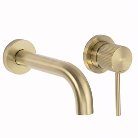 REA - Podomítková vanová baterie Lungo Stripe Brush Gold REA-B7431