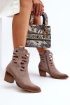 Kožené boty s výstřihy Maciejka 06412-04 Beige 41