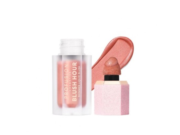 Profusion Třpytivá tekutá tvářenka Shimmer Blushlighter Blush Hour Strawberry Mimosa 6 ml