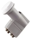 Schwaiger Quad LNB šedá / LNB konvertor / 4 výstupy / Zesílení 62 dB / F konektor (LNB4)