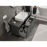 MEXEN/S - Orio koupelnová skříňka pod umyvadlo 120 cm s deskou, 1 šuplík, grafit mat 91A10-12047-1-BFC66