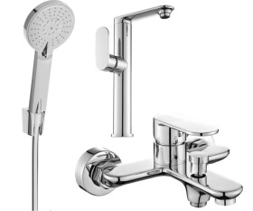 MEXEN - Milo R40 SET umyvadlová baterie + vanová s příslušenstvím, chrom 713153R40-00