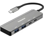 PremiumCord USB-C hub 4-Port hliníkový space grey / USB hub / 2x USB-C / 2x USB-A / USB 3.2 Gen 1 5 Gbps (ku31hub11)