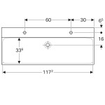 GEBERIT - Xeno 2 Umyvadlo, 120x48 cm, s KeraTect, bílá 500.550.01.1