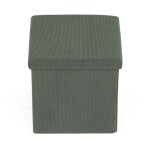 Taburet s úložným prostorem, zelená manšestrová látka
