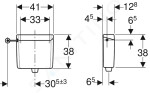 GEBERIT - Příslušenství Splachovací nádržka AP123, splachování Start/Stop, boční přívod, alpská bílá 123.105.11.1