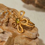 ELENYS Bloom – pozlacený prsten 18K žluté zlato Velikost: 8 (EU: 57-58)