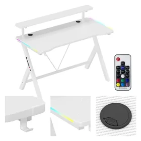 Huzaro Hero 1.9 RGB bílá / Herní stůl / 120 x 60 x 75 cm (HZ-HERO 1.9 RGB WHITE)