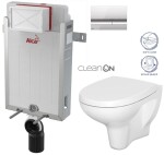 ALCADRAIN Renovmodul - předstěnový instalační systém s chromovým tlačítkem M1721 + WC CERSANIT ARTECO CLEANON + SEDÁTKO AM115/1000 M1721 AT1