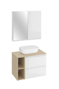 CERSANIT - SET B690 MODUO (umyvadlo 50, deska 80, skříňka 60, modul 20, záv. a zrc. skříňka) S801-446