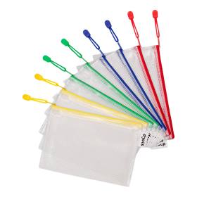 Djois obálka se zipem, A5, PVC síťovina, mix barev, 8 ks