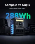Anker SOLIX C300X šedá / Přenosná elektrárna / 288 Wh / 300 W / USB-C PD 140 W (A1723311)