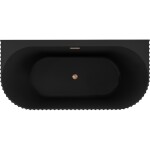 MEXEN/S - Sella volně stojící vana nástěnná reliéf 170 x 80, černá mat, sifon a přepad měď kartáčovaná 52711708071-65