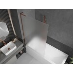 MEXEN/S - Next L vanová zástěna FIX 100 x 150, dekor, růžové zlato 895-100-000-03-30-60