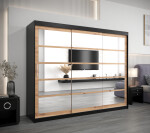 Šatní skříň Abi Ro2 Barva korpusu: Dub Sonoma, Rozměry: 250 cm, Dveře: Černá
