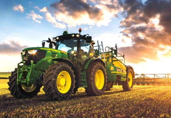 Diamantové malování Traktor John Deere na poli 30x40cm