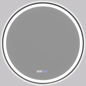CERANO Koupelnové LED zrcadlo Rivo, kovový rám - černá matná - Ø 60 cm