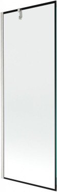 MEXEN/S - Next vanová zástěna FIX 70 x 150, černá vzor, nikl kartáčovaná 895-070-000-00-70-97