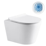 CERANO - Kompletní WC set Profi/Carlito - bílá lesklá - WC tlačítko Duo/Bílá - předstěnová instalace - 48,5x36,5 CER-8050BD84297