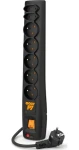 Acar P7 černá / Přepěťová ochrana / 7 zásuvek / 3 m přívodní kabel (W0115)