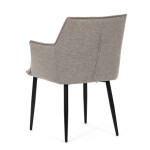 Židle jídelní, hnědá vodoodpudivá látka, černý matný lak, kovové nohy