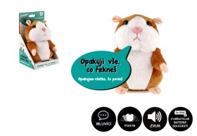 Plyšový křeček Mireček opakující věty se zvukem 18 cm