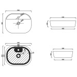 INVENA - Oval umyvadlo na desku 50 cm HALIA CE-18-001-C