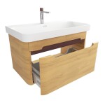 Koupelnová skříňka s umyvadlem SAT Fusion 77,5x43x45 cm dub medový mat SATFUSION80DMMWBA SATFUSION80DMMWBA