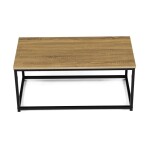 Stůl konferenční, 90x48x41 cm, MDF, dekor divoký dub, černý kov