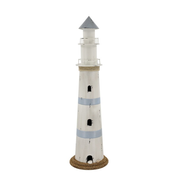 Chic Antique Svítící dekorace LED Lighthouse 61 cm, modrá barva, kov
