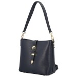 Luxusní dámská kožená kabelka na rameno Bertha, tmavě modrá