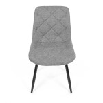 Židle jídelní, stříbrná látka, nohy černý kov