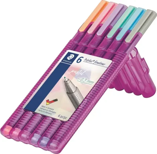 Staedtler Fineliner triplus rPP / Fix / trojhranný / hrot 0,3 mm / mix barev / 6 ks (334 SB6 PA)